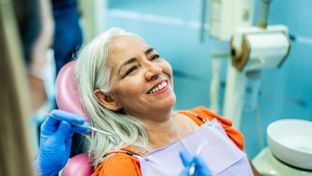 A female on a dentist chair